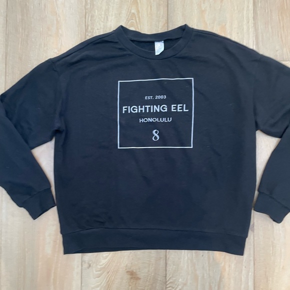 Fighting Eel Sweaters - Fighting Eel Honolulu Hawaii black sweatshirt size large